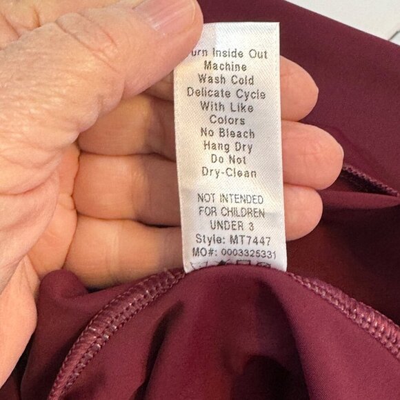 Balera Dancewear Hi-Waist Leggings Girls LC (14) Burgundy Shiny Yoga Skate NEW - Picture 6 of 8